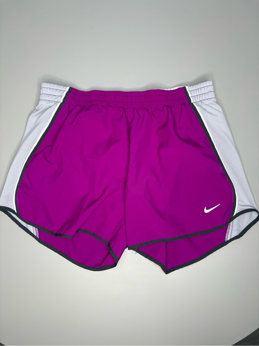 Nike Women's Purple Athletic Running Shorts with White Panels